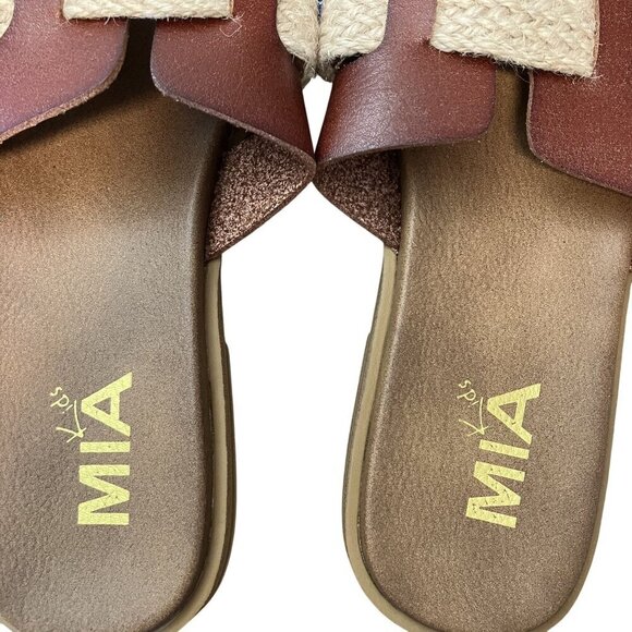 MIA Kids Brown/Cream Elayney Slip-on Sandal Size 3 - Picture 6 of 9